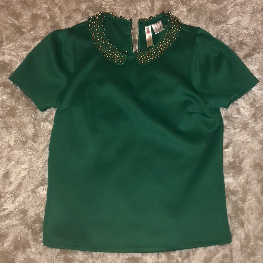 Jeweled Collared Top